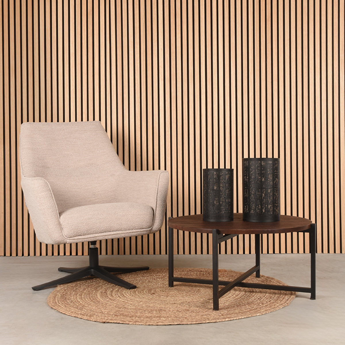 LABEL51 Salontafel Dox – Espresso Finish – Massief Mangohout – Ø70 cm